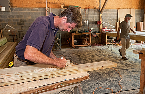 Eric working building a horse jump